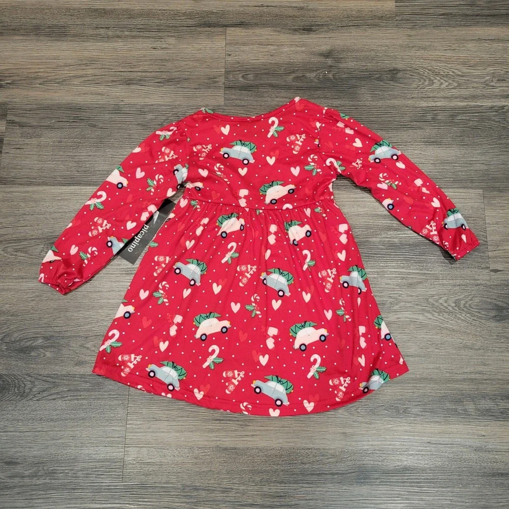 Picapino Christmas Dress Holiday Cars‎ Candy Canes Girls Size 4